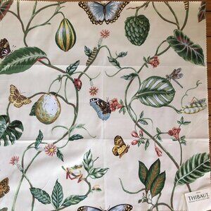 Thibaut Designer Fabric Sample 26" Square Cotton Sateen Spring Lake Pattern